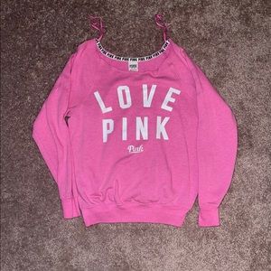 Pink off the shoulder sweatshirt